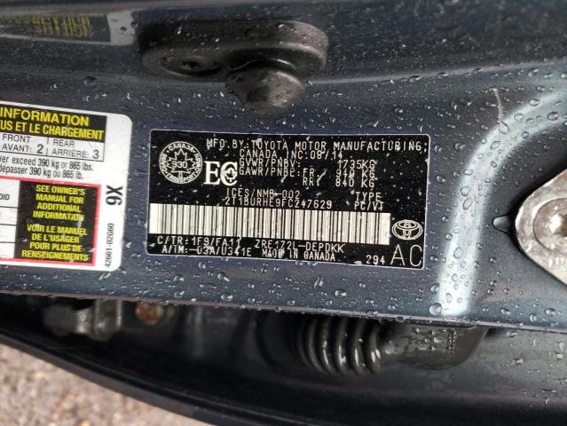 Photo 10 from auction – 2015 TOYOTA COROLLA L with VIN 2T1BURHE9FC247629