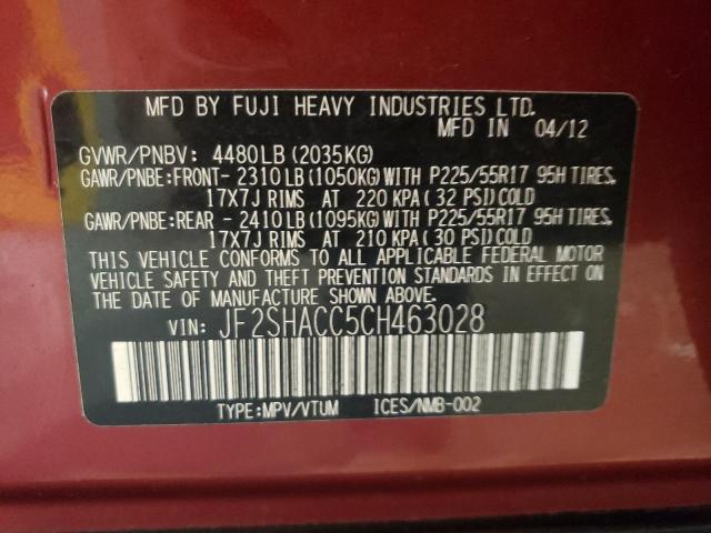 Photo 10 from auction – 2012 SUBARU FORESTER 2 with VIN JF2SHACC5CH463028
