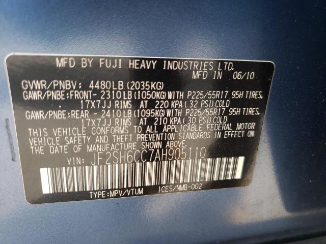Photo 10 from auction – 2010 SUBARU FORESTER 2 with VIN JF2SH6CC7AH905110