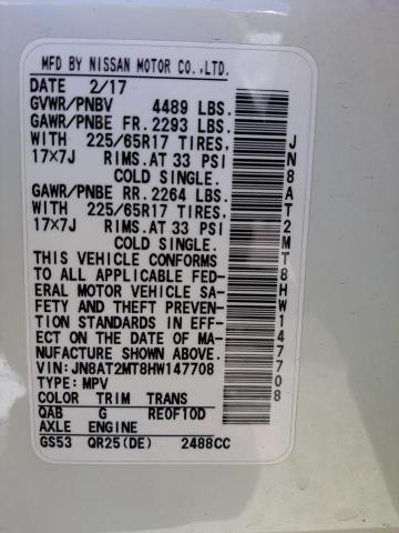 Photo 10 from auction – 2017 NISSAN ROGUE S with VIN JN8AT2MT8HW147708