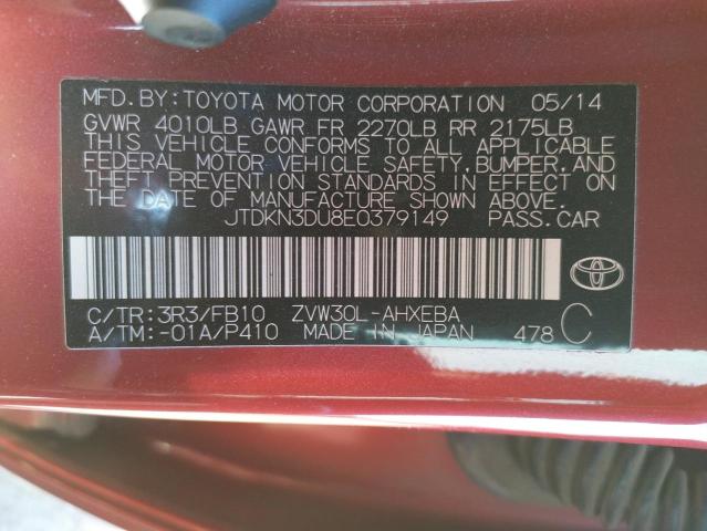 Photo 10 from auction – 2014 TOYOTA PRIUS with VIN JTDKN3DU8E0379149