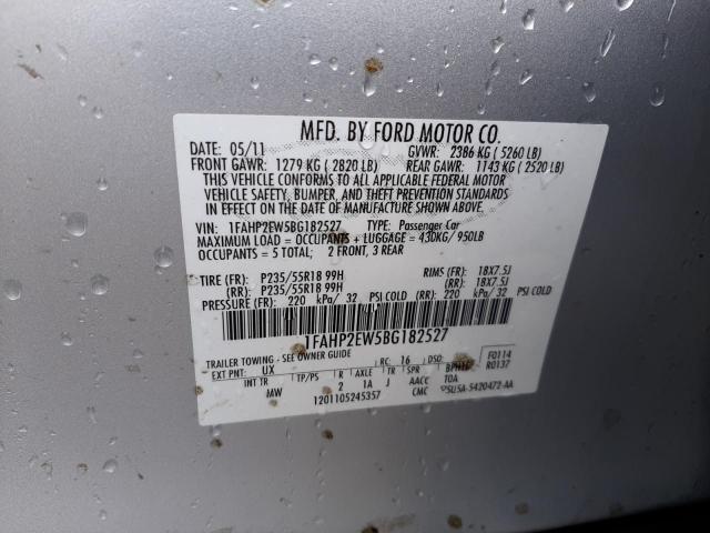 Photo 10 from auction – 2011 FORD TAURUS SEL with VIN 1FAHP2EW5BG182527