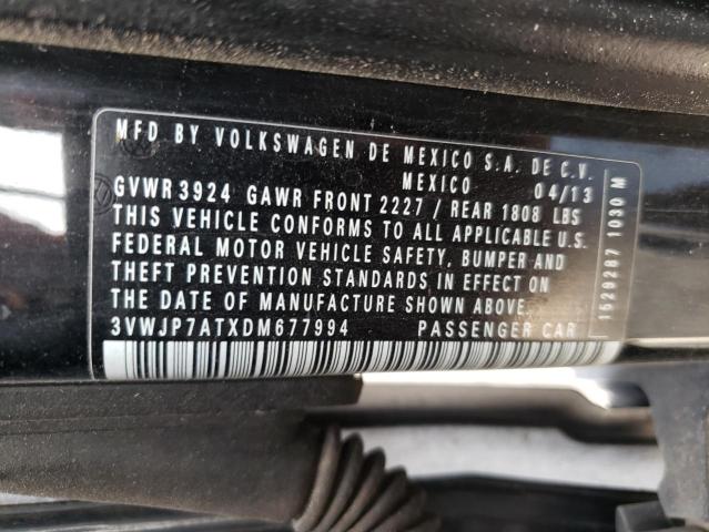 Photo 10 from auction – 2013 VOLKSWAGEN BEETLE with VIN 3VWJP7ATXDM677994