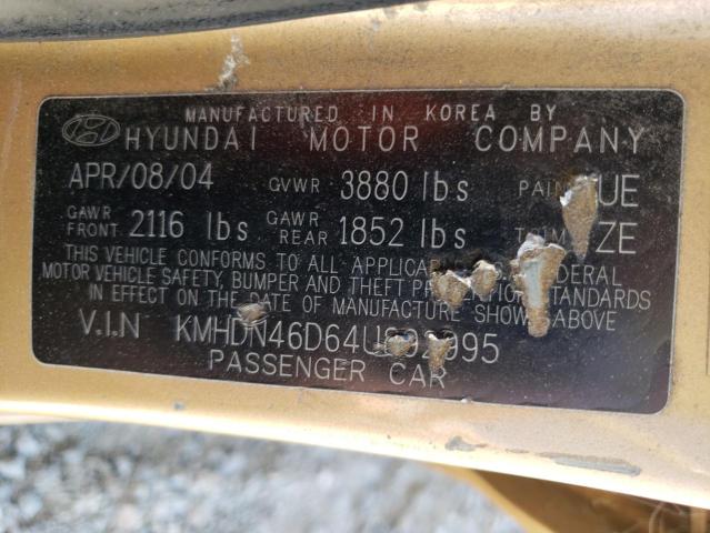 Photo 10 from auction – 2004 HYUNDAI ELANTRA GL with VIN KMHDN46D64U892995