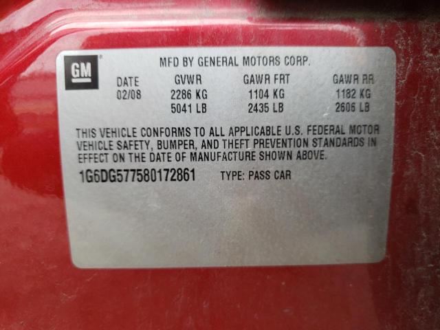 Photo 10 from auction – 2008 CADILLAC CTS with VIN 1G6DG577580172861
