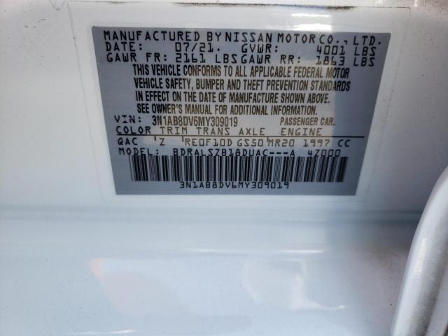 Photo 10 from auction – 2021 NISSAN SENTRA SR with VIN 3N1AB8DV6MY309019