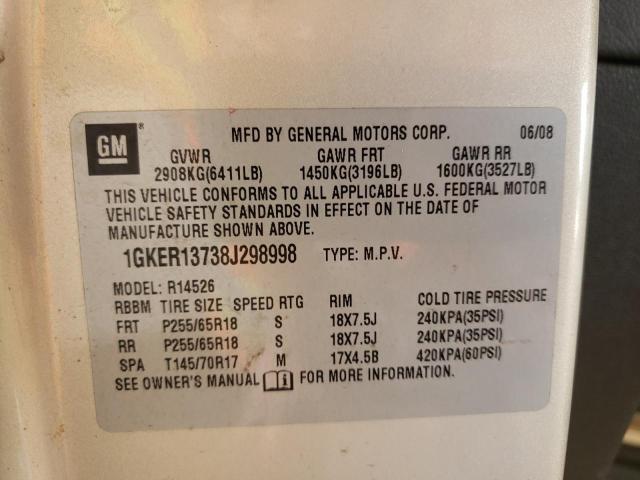 Photo 10 from auction – 2008 GMC ACADIA SLE with VIN 1GKER13738J298998