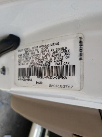 Photo 10 from auction – 2000 TOYOTA CAMRY LE with VIN 4T1BF22K6YU956018