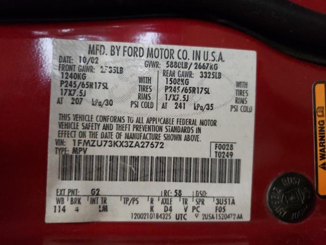 Foto 10 de la subasta – 2003 FORD EXPLORER X con VIN 1FMZU73KX3ZA27672
