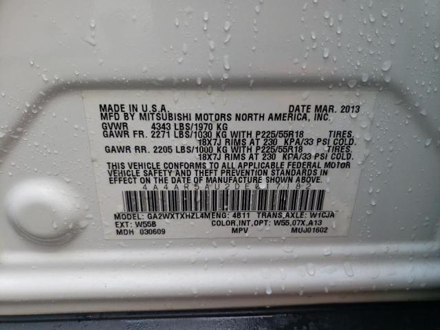 Photo 10 from auction – 2013 MITSUBISHI OUTLANDER with VIN 4A4AR5AU2DE017182