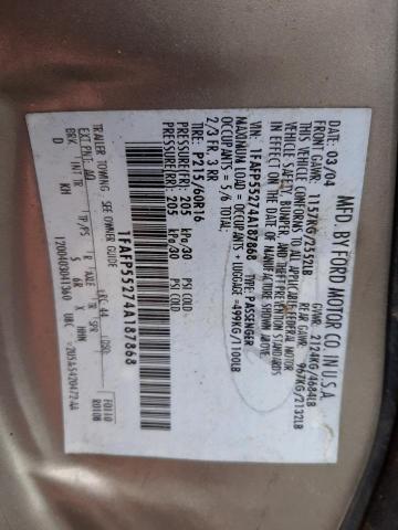 Photo 10 from auction – 2004 FORD TAURUS SES with VIN 1FAFP55274A187868