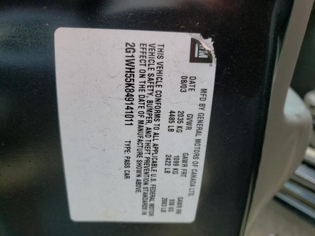 Photo 10 from auction – 2004 CHEVROLET IMPALA LS with VIN 2G1WH55K849141011