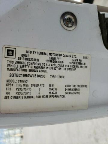 Photo 10 from auction – 1998 GMC SIERRA C15 with VIN 2GTEC19R0W1510236