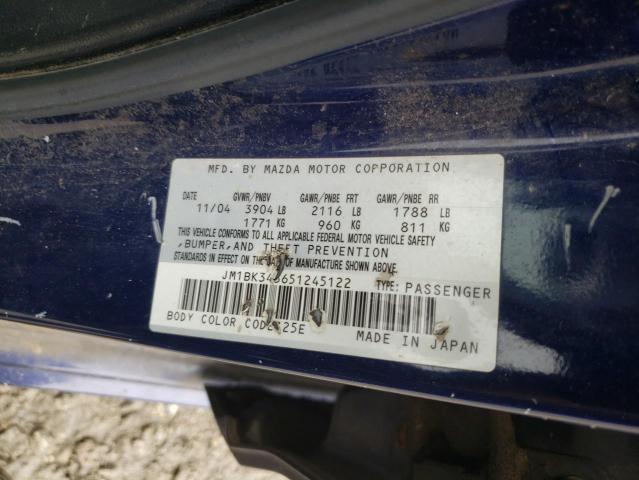 Photo 10 from auction – 2005 MAZDA 3 HATCHBAC with VIN JM1BK343651245122