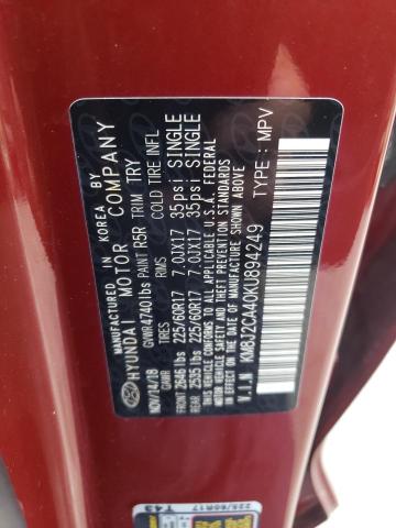 Photo 10 from auction – 2019 HYUNDAI TUCSON SE with VIN KM8J2CA40KU894249
