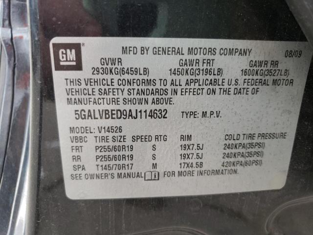 Photo 10 from auction – 2010 BUICK ENCLAVE CX with VIN 5GALVBED9AJ114632