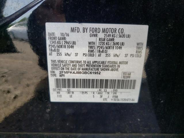 Photo 10 from auction – 2016 FORD EDGE SEL with VIN 2FMPK4J88GBC61952