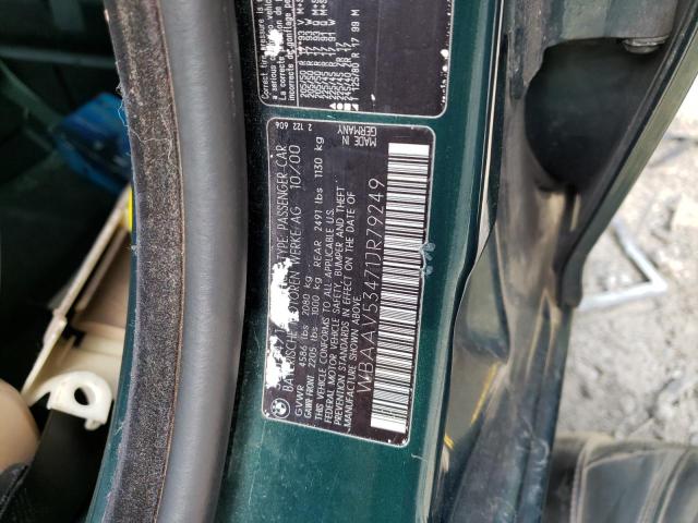 Photo 10 from auction – 2001 BMW 330 I with VIN WBAAV53471JR79249