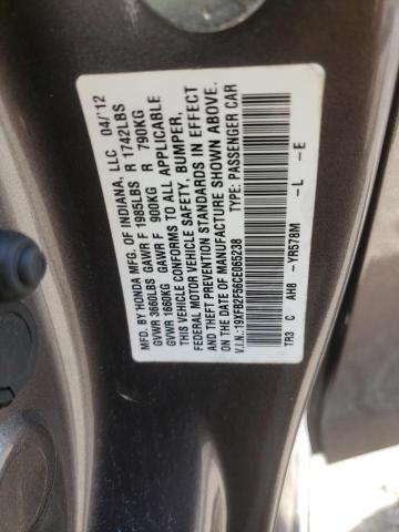 Photo 10 from auction – 2012 HONDA CIVIC LX with VIN 19XFB2F56CE065238