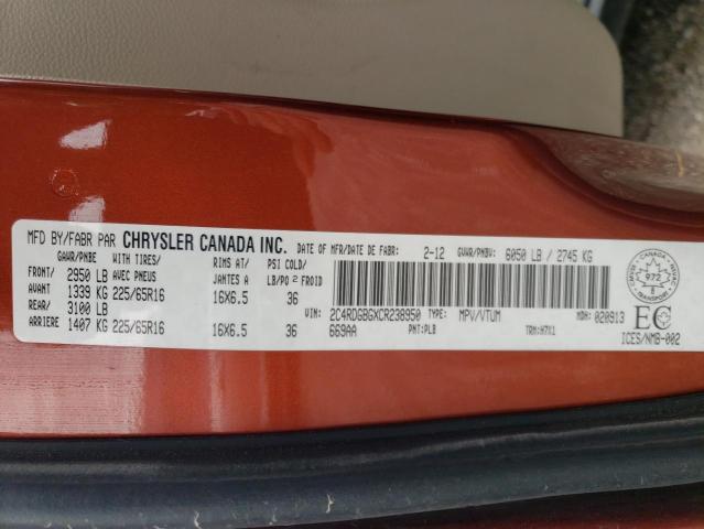 Photo 10 from auction – 2012 DODGE GRAND CARA with VIN 2C4RDGBGXCR238950