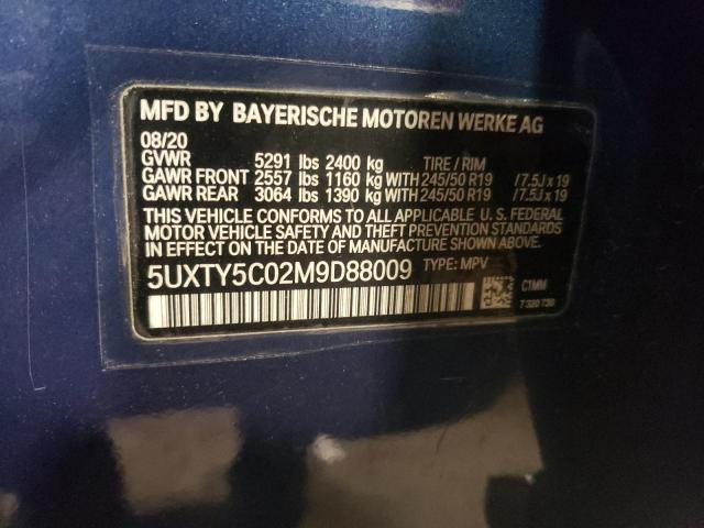 Photo 10 from auction – 2021 BMW X3 XDRIVE3 with VIN 5UXTY5C02M9D88009