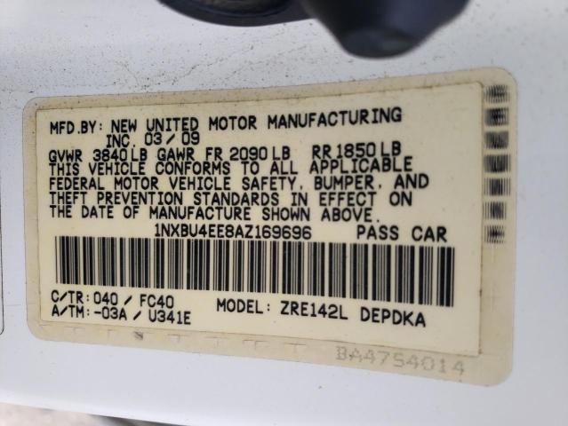 Photo 10 from auction – 2010 TOYOTA COROLLA BA with VIN 1NXBU4EE8AZ169696