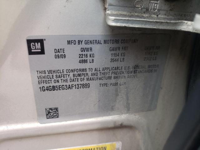Photo 10 from auction – 2010 BUICK LACROSSE C with VIN 1G4GB5EG3AF137889