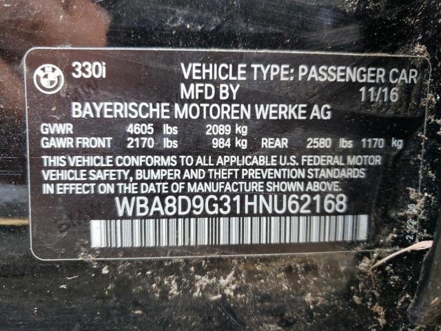 Photo 10 from auction – 2017 BMW 330 XI with VIN WBA8D9G31HNU62168