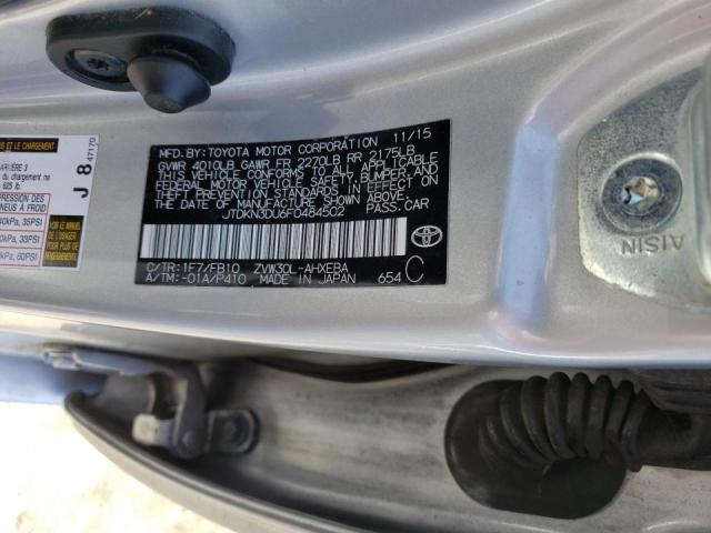 Photo 10 from auction – 2015 TOYOTA PRIUS with VIN JTDKN3DU6F0484502
