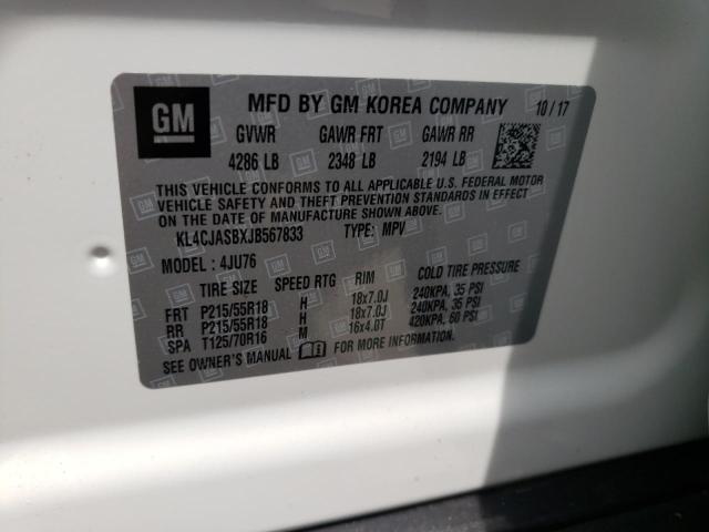 Photo 10 from auction – 2018 BUICK ENCORE PRE with VIN KL4CJASBXJB567833