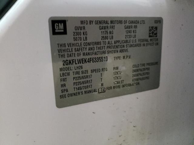 Photo 10 from auction – 2015 GMC TERRAIN SL with VIN 2GKFLWEK4F6335510