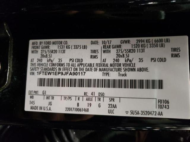 Photo 10 from auction – 2018 FORD F150 SUPER with VIN 1FTEW1EP9JFA90117