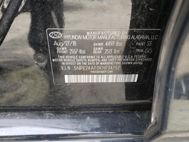 Photo 10 from auction – 2019 HYUNDAI SONATA SE with VIN 5NPE24AF0KH734752