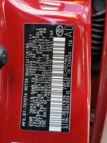 Photo 10 from auction – 2011 TOYOTA COROLLA BA with VIN 2T1BU4EE6BC647410