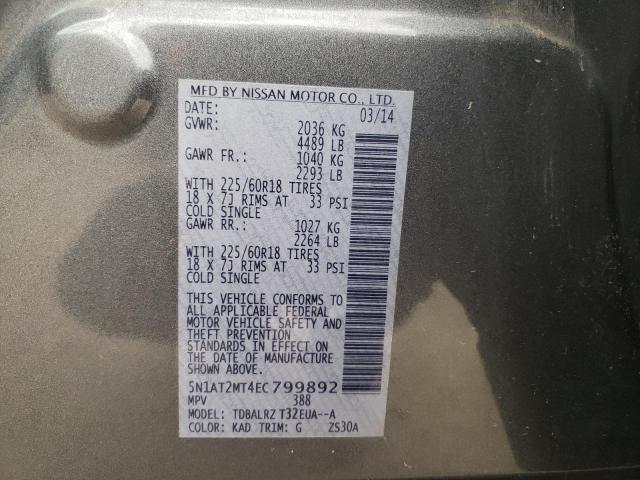 Photo 10 from auction – 2014 NISSAN ROGUE S with VIN 5N1AT2MT4EC799892