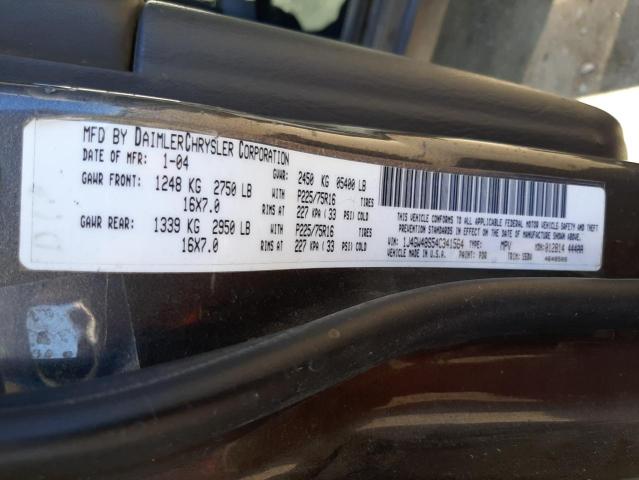 Photo 10 from auction – 2004 JEEP GRAND CHER with VIN 1J4GW48S54C341564