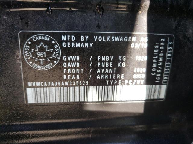 Photo 10 from auction – 2010 VOLKSWAGEN GOLF with VIN WVWCA7AJ6AW335529