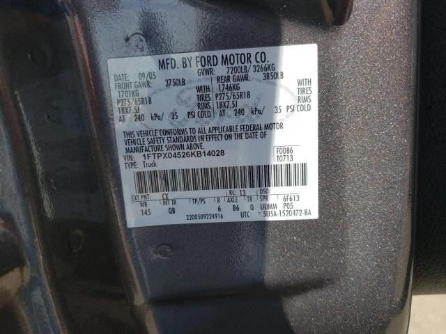 Photo 10 from auction – 2006 FORD F150 with VIN 1FTPX04526KB14028