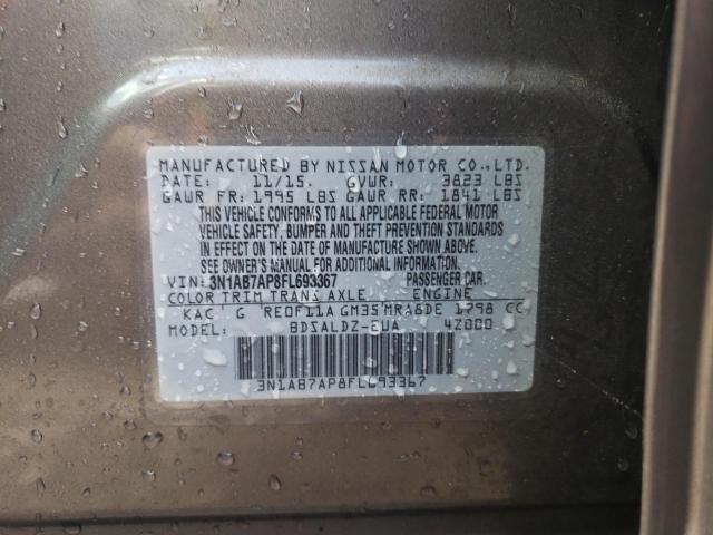 Photo 10 from auction – 2015 NISSAN SENTRA S with VIN 3N1AB7AP8FL693367