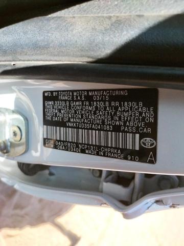 Photo 10 from auction – 2015 TOYOTA YARIS with VIN VNKKTUD35FA041083