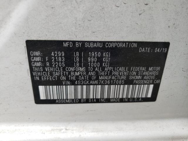 Photo 10 from auction – 2019 SUBARU IMPREZA SP with VIN 4S3GKAM67K3617085
