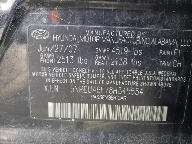 Photo 10 from auction – 2008 HYUNDAI SONATA SE with VIN 5NPEU46F78H345554