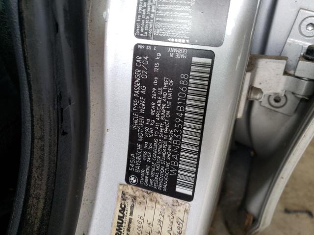 Photo 10 from auction – 2004 BMW 545 I with VIN WBANB33594B110688