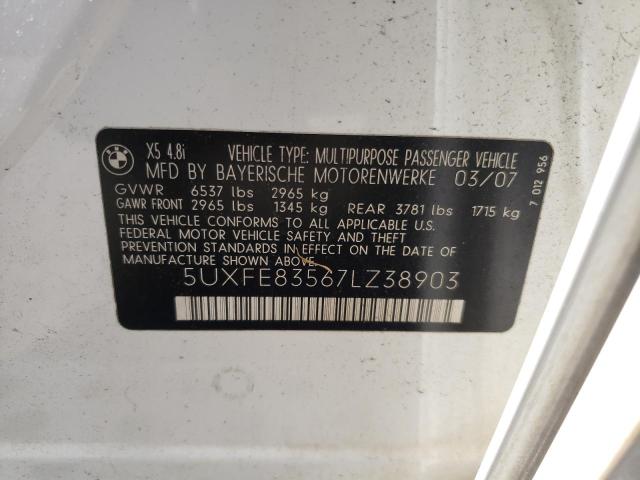 صورة رقم 10 من المزاد - 2007 BMW X5 مع VIN 5UXFE83567LZ38903