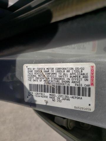 Photo 10 from auction – 2003 TOYOTA COROLLA CE with VIN JTDBR32E930006716