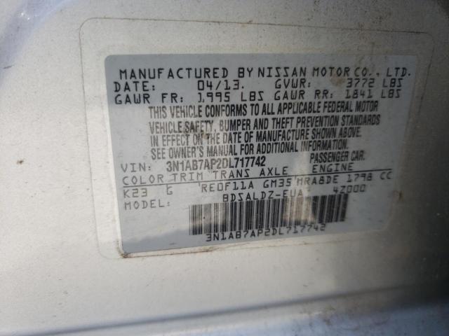 Photo 10 from auction – 2013 NISSAN SENTRA with VIN 3N1AB7AP2DL717742