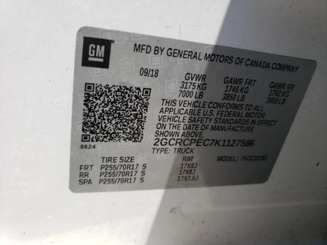 Photo 10 from auction – 2019 CHEVROLET SILVERADO with VIN 2GCRCPEC7K1127586