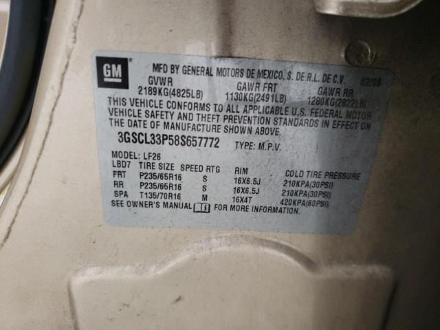 Photo 10 from auction – 2008 SATURN VUE XE with VIN 3GSCL33P58S657772