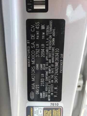 Photo 10 from auction – 2021 KIA FORTE FE with VIN 3KPF24AD9ME363410