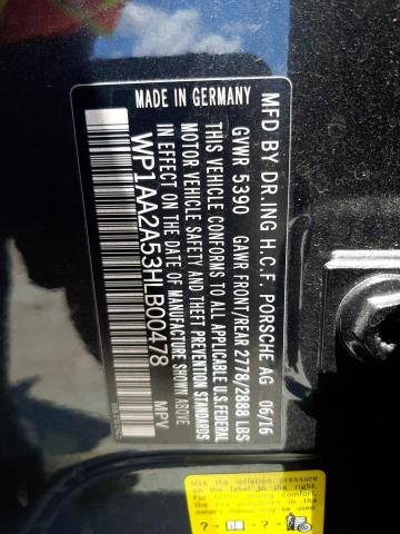 Photo 10 from auction – 2017 PORSCHE MACAN with VIN WP1AA2A53HLB00478
